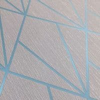 Muriva Indra Geometric Grey & Turquoise 154103 Wallpaper